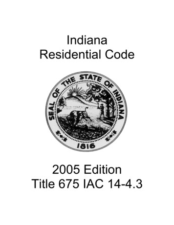 Indiana Residential Code - RTM Consultants