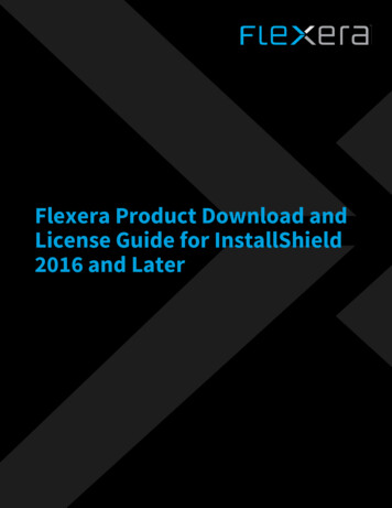 Flexera Software Product And License Guide For InstallShield .