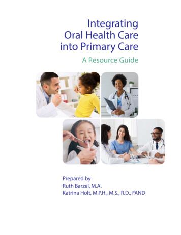 Integrating Oral Health Care Into Primary Care
