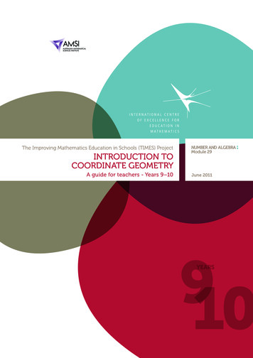 Introduction To Coordinate Geometry - AMSI