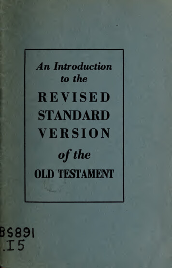 An Introduction To The Revised Standard Version Of The Old Testament