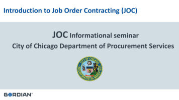 Introduction To Job Order Contracting (JOC) - Chicago