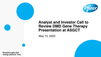 Analyst And Investor Call To Review DMD Gene Therapy Presentation At ASGCT