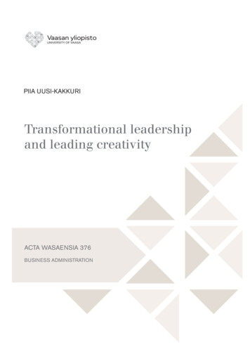 Transformational Leadership And Leading Creativity - Uwasa