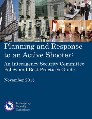 Planning And Response To An Active Shooter - CISA