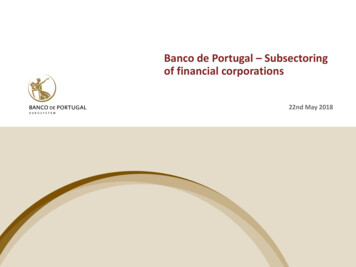 Banco De Portugal Subsectoring Of Financial Corporations