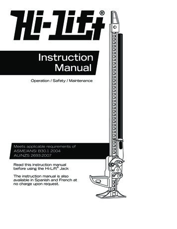 Instruction Manual - Hi-Lift Jack Co.