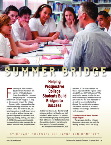 Helping Prospective College Students Build Bridges To Success
