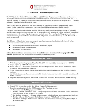 KL2 Mentored Career Development Grant - Ohio State University