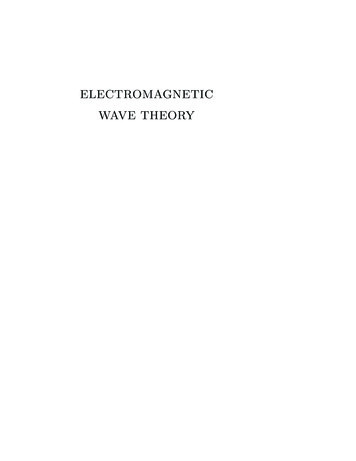 ELECTROMAGNETIC WAVE THEORY - Purdue University