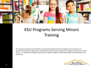 KSU Programs Serving Minors Training - Kennesaw State University