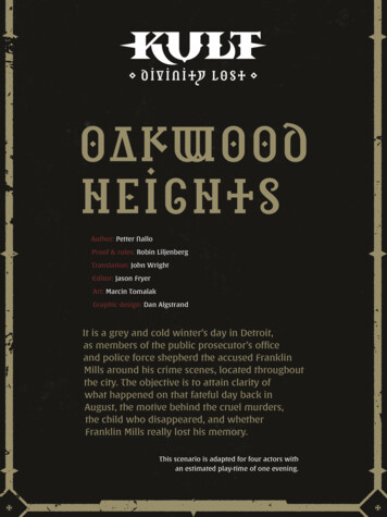 DIVINITY LOST Oakwood Heights