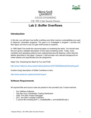 Lab 2: Buffer Overflows - Wayne State University