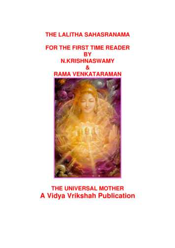 THE UNIVERSAL MOTHER A Vidya Vrikshah Publication