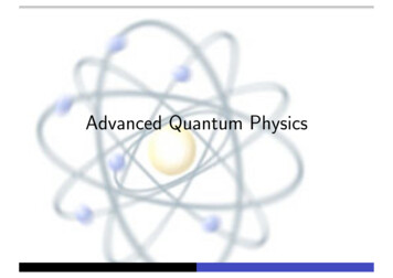 Advanced Quantum Physics - University Of Cambridge