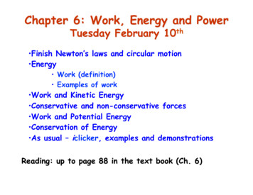 Chapter 6: Work, Energy And Power - Florida State University