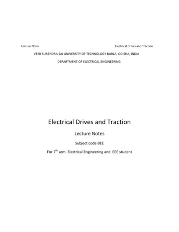 Electrical Drives And Traction - VSSUT
