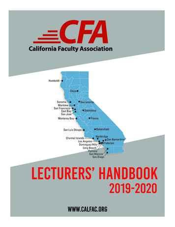 Lecturers' Handbook - California Faculty Association