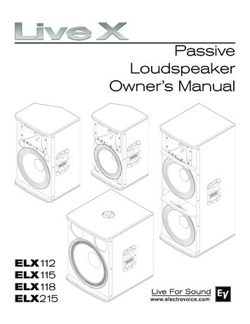 Passive Loudspeaker Owner's Manual - Electro-Voice