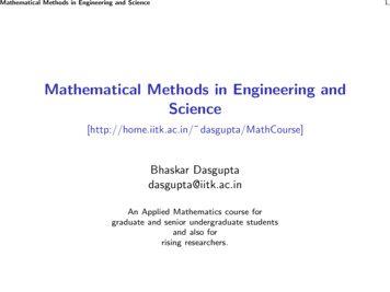 Mathematical Methods In Engineering And Science - IIT Kanpur