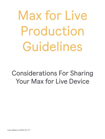Max For Live Production Guidelines
