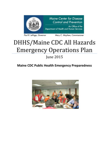 DHHS/Maine CDC All Hazards Emergency Operations Plan