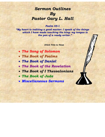 Sermon Outlines By Pastor Gary L. Hall - Island Ford Baptist Church