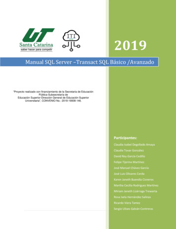 Manual SQL Server -Transact SQL Básico /Avanzado - UTSC