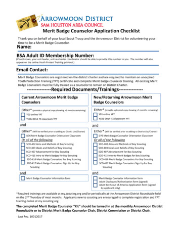 Merit Badge Counselor Application Checklist BSA Adult ID . - SHAC
