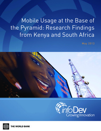Mobile Usage At The Base Of The Pyramid: Research Findings From Kenya .