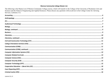 MCC Master List - University Of Rochester