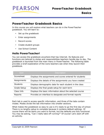 PowerTeacher Gradebook Basics PowerTeacher Gradebook Basics