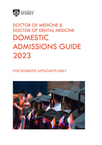 Domestic Admissions Guide - University Of Sydney