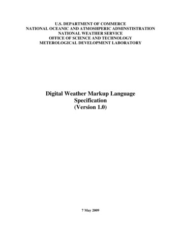 Digital Weather Markup Language Specification (Version 1.0)