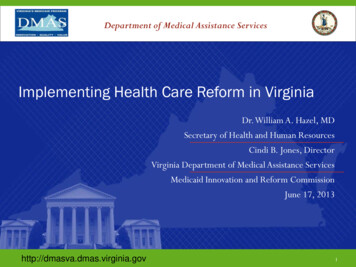 Implementing Health Care Reform In Virginia