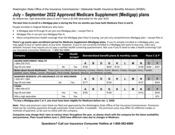 July - September 2022 Approved Medicare Supplement (Medigap) Plans