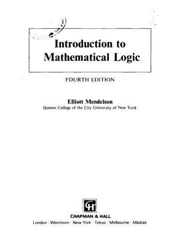 Introduction To Mathematical Logic - Cuni.cz