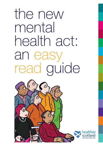 The New Mental Health Act: An Easy Read Guide
