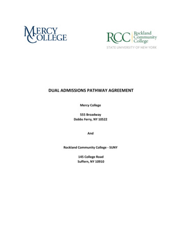 DUAL ADMISSIONS PATHWAY AGREEMENT - Rockland Community College