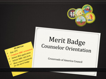 Merit Badge Counselor Orientation - Troop 202