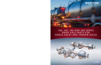 180, 185, 186 And 380 SeRieS DRive Axle PaRtS FOR Single AxleS And .