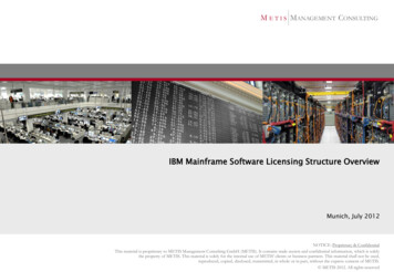 IBM Mainframe Software Licensing Structure Overview