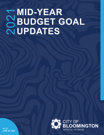 MID-YEAR 2021 BUDGET GOAL UPDATES - Bloomington.in.gov