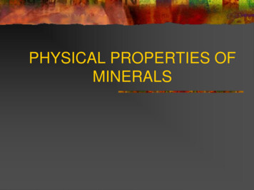 PHYSICAL PROPERTIES OF MINERALS - Denton ISD