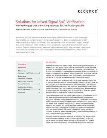 Solutions For Mixed-Signal SoC Verification - Cadence Design Systems