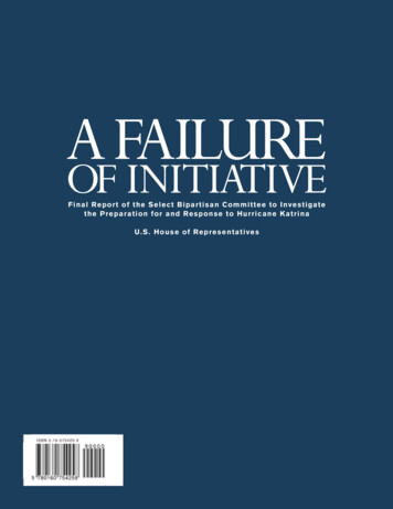 A Failure Of Initiative - Final Report Of The Select Bipartisan .