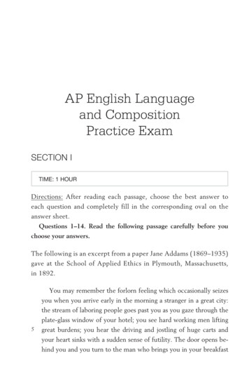 AP English Language And Composition Practice Exam