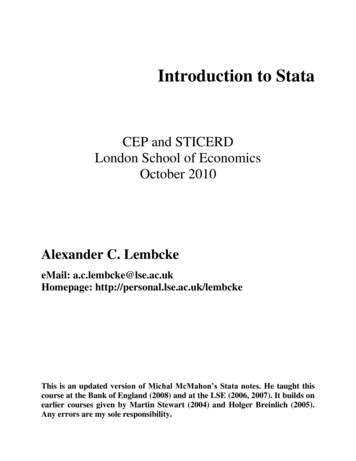 Introduction To Stata - LSE