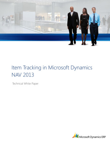 Dynamics NAV 2013 Item Tracking Whitepaper - ArcherPoint