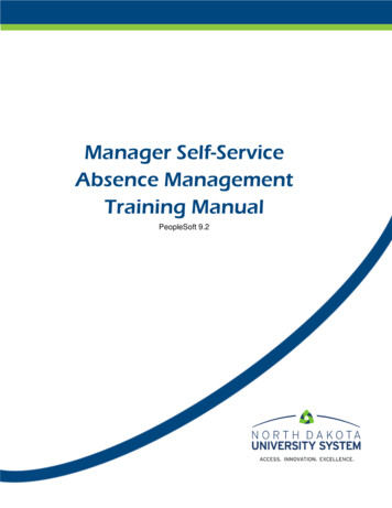 Manager Self-Service Absence Management Training Manual